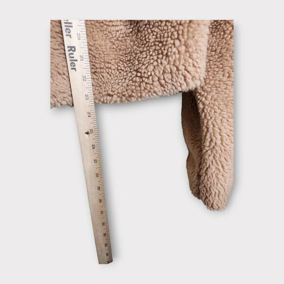 NEW Tiger Mist Cropped Teddy Fleece Pullover 1/4 Zip Jacket Women’s Medium - Picture 5 of 6